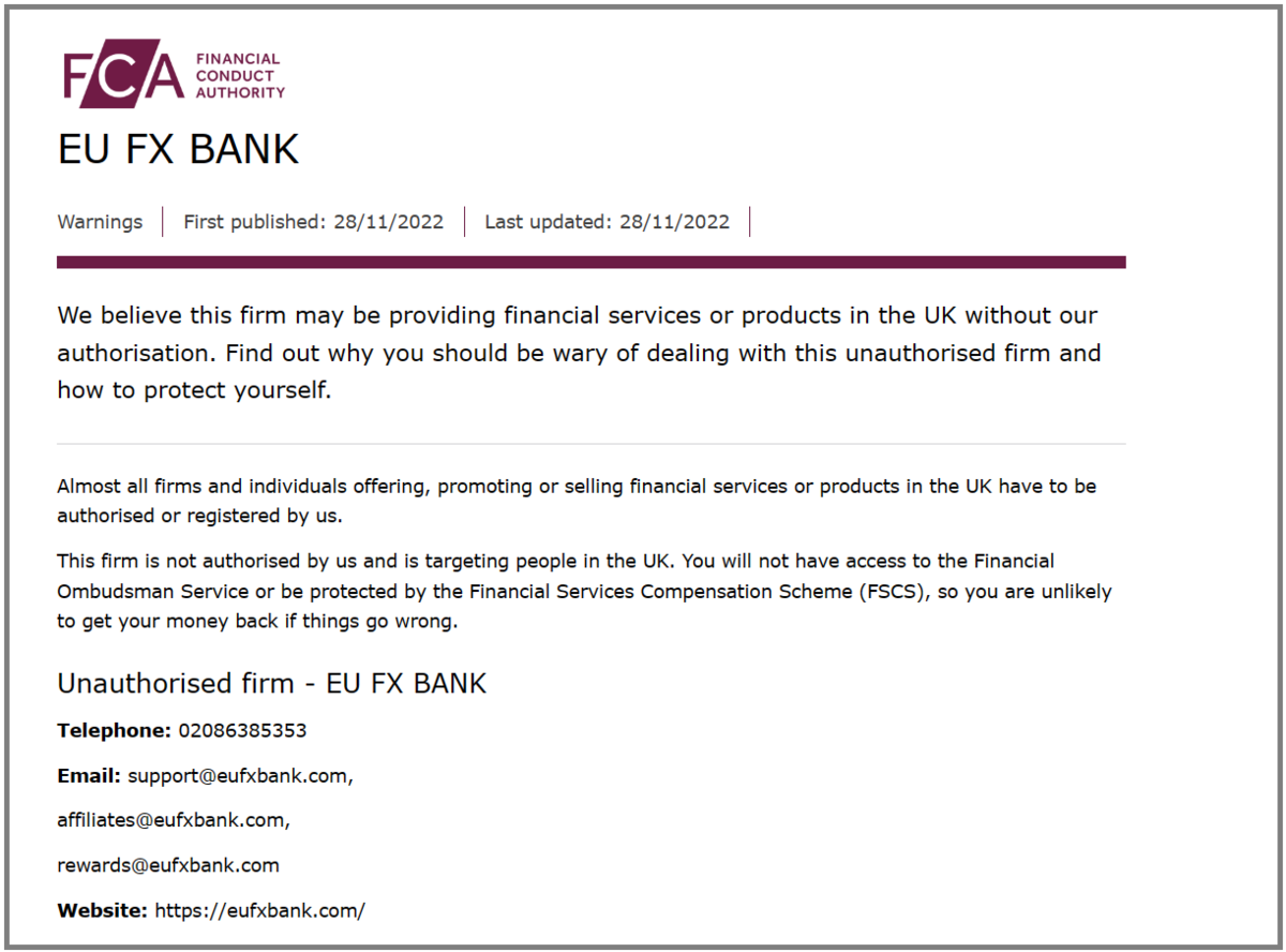 EU FX BANK /  eufxbank.com 